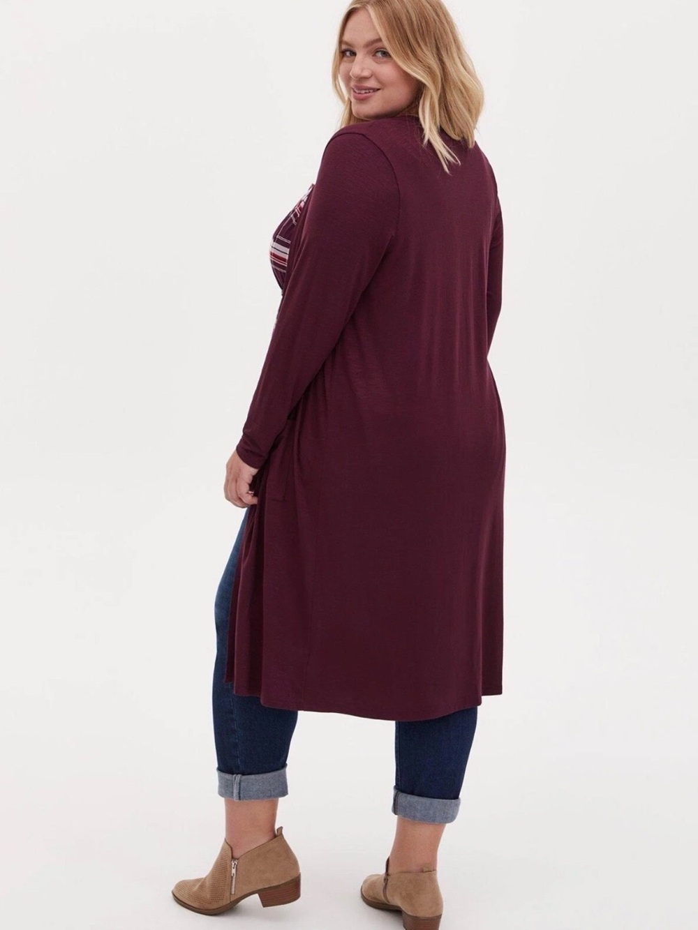 Torrid Super Soft Slub Duster Burgundy